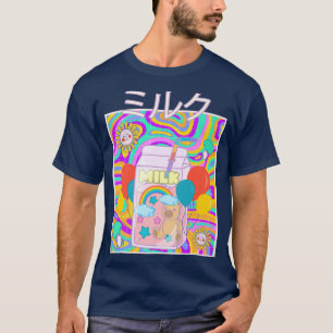 T-shirt Kidcore esthétique japonais Kawaii Milk Carton 80s