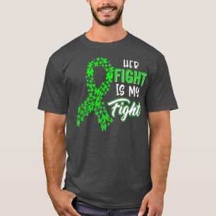 T-shirt Kidney Disease Awareness Her Fight Green Ribbon