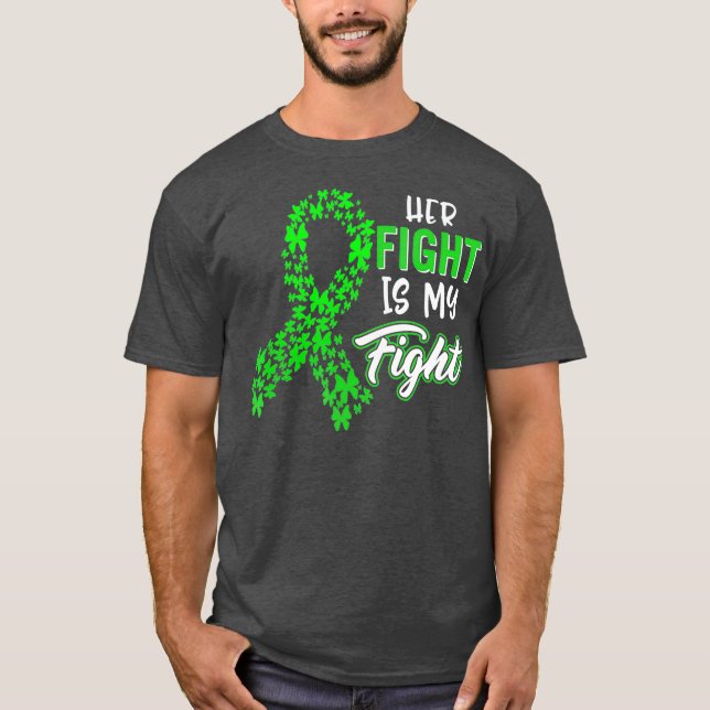 T-shirt Kidney Disease Awareness Her Fight Green Ribbon (Devant)