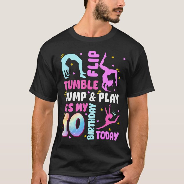 T-shirt Kids 10 Year Old Bday Gymnast 10th Gymnastics Birt (Devant)
