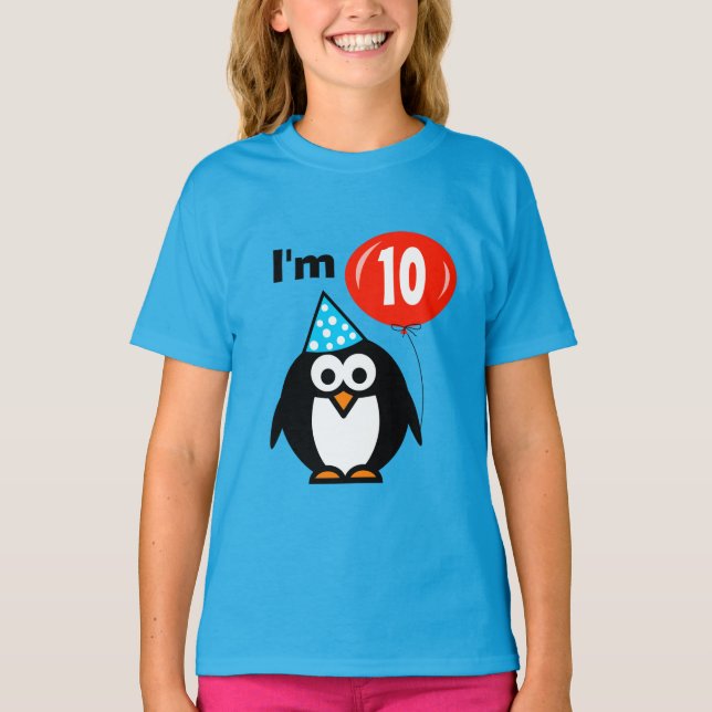 T-shirt Kids 10e Birthday | pguguo and red balloon (Devant)