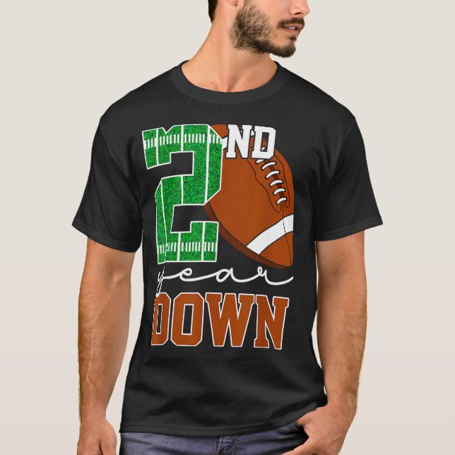 T-shirt Kids 2nd Year Down Football Birthday Boy Party 2 Y (Devant)