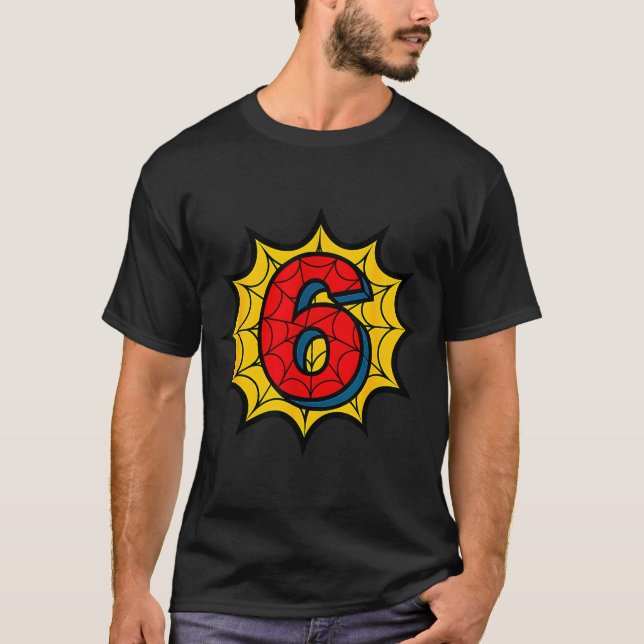 T-shirt Kids 6th Birthday Sder Theme Party 6 Year Old Boys (Devant)