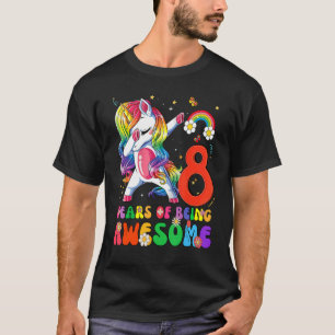 T-shirt Kids 8 Years Old   8th Birthday Girl Princess Unic