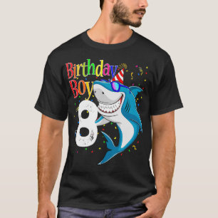 T-shirt Kids 8th Birthday Boy Shark s JawSome Eight Boys