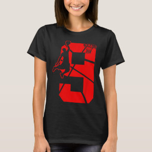 T-shirt Kids 9 Year Old 9th Basketball Birthday PartyTheme