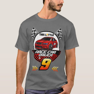 T-shirt Kids 9 Year Old Race Birthday Tee 9th Racing Party