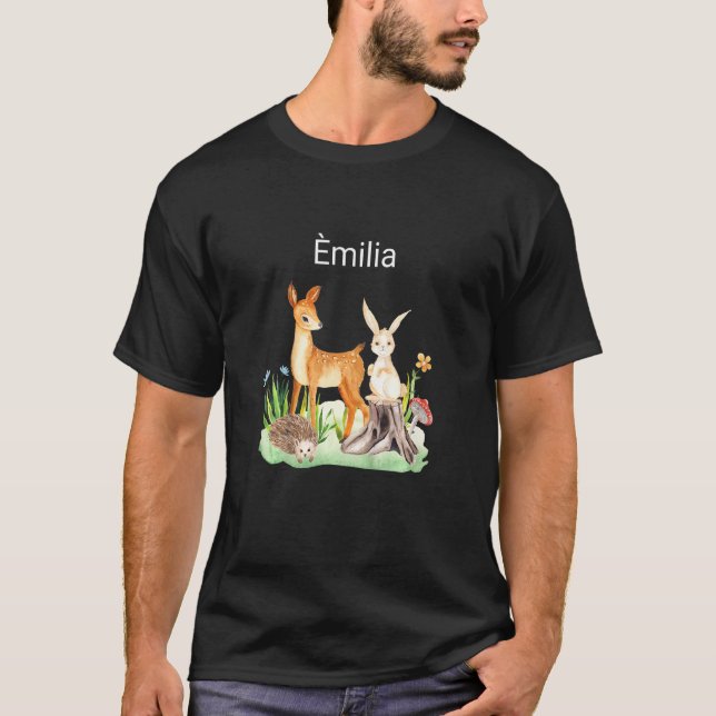 T-shirt Kids Animal deer rabbit hedgehog Èmilia (Devant)