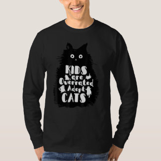 T-shirt Kids Are Overrated Adopt A Cat Hand Drawn Cats & C