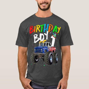 T-shirt Kids Birthday Boy 1 Year Old Monster Truck