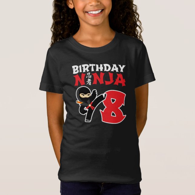 T-Shirt Kids Birthday Ninja (Devant)