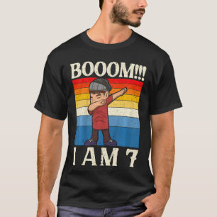 T-shirt Kids Boom I'm 7 Dabbing 7th Birthday Seven Years