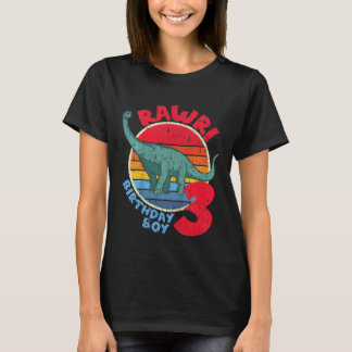 T-shirt Kids Boy 3rd Birthday I Rawr Brachiosaurus I Famil