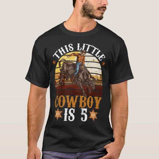 T-shirt Kids Bull Riding 5E Anniversaire 5 Ans (Devant)