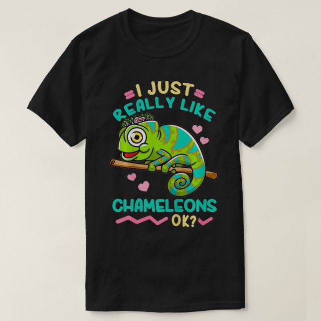 T-shirt Kids Chameleon Lizard Reptile  (Design devant)