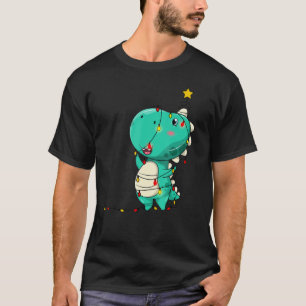 T-shirt Kids Christmas Dinosaur Tree Rex Pajamas Toddler B