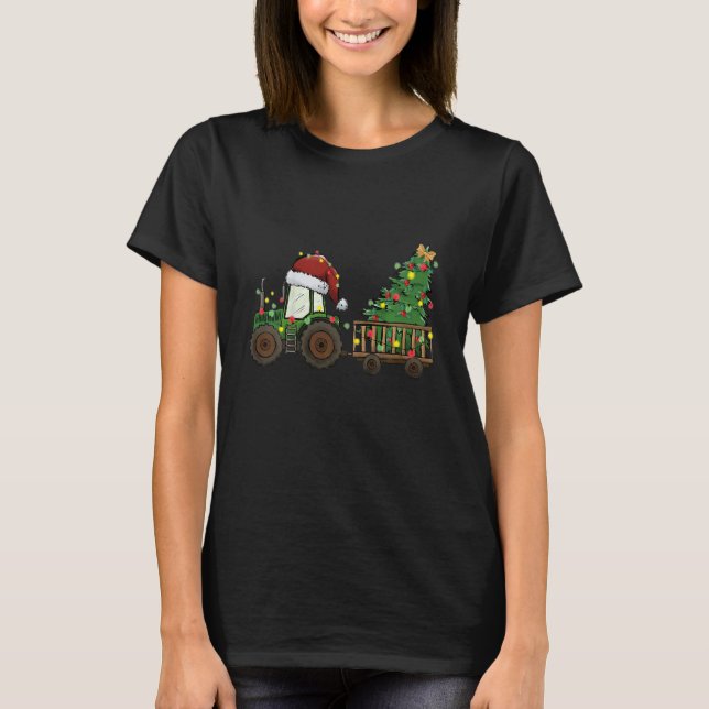 T-shirt Kids Christmas Tractor Farm  Christmas Tractor (Devant)