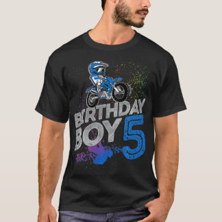 T-shirt Kids Dirt Bike Rider 5 Years Old Motocross 5th Bir
