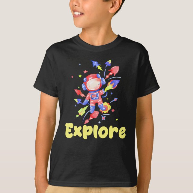 T-shirt Kids Explore Space (Devant)
