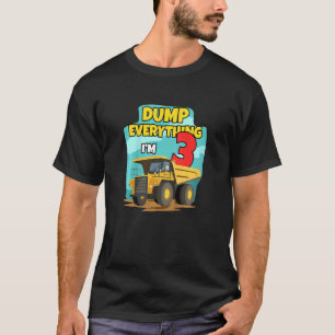 T-shirt Kids Family Construction Truck Excavateur Birthday