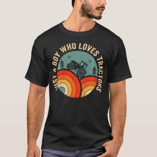 T-shirt Kids Farm Lifestyle Just A Boy Who Loves Tractors 