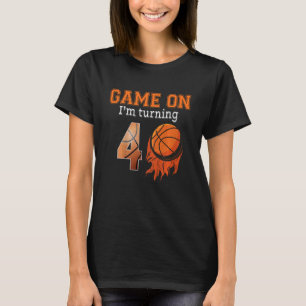 T-shirt Kids Game On I Turning 4 Basketball 4e anniversair