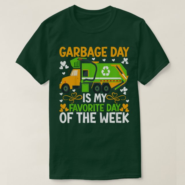 T-shirt Kids Garbage Day Garbage Truck Costume For Boys To (Design devant)