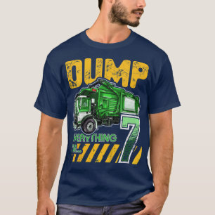 T-shirt Kids Garbage Truck 7th Birthday 7 Years Old Birthd