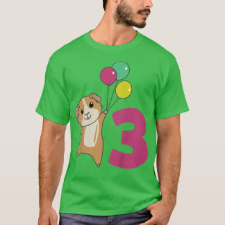T-shirt Kids Guinea Pig Third Birthday Balloons For Kids