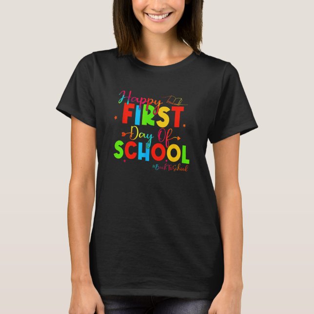 T-shirt Kids Happy First Day Of School Back To School Stud (Devant)
