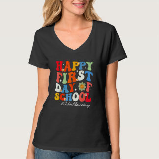 T-shirt Kids Happy First Day Of School School Secretary Re