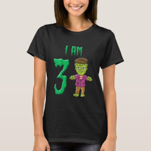 T-shirt Kids I Am 3 Monster Zombie Born 2018 For Boys & Gi