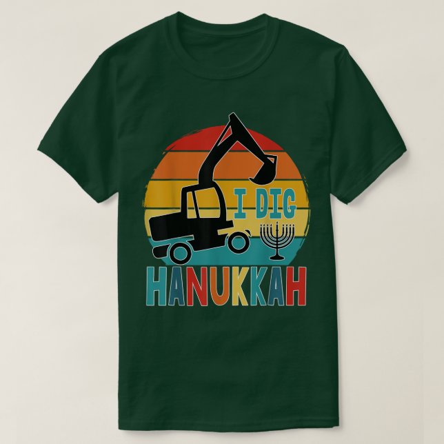 T-shirt Kids I Dig Hanukkah Ecavator Construction Toddler  (Design devant)