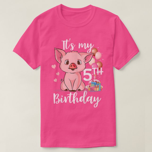 T-shirt Kids It's My 5th Birthday  (Design devant)