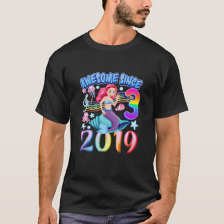 T-shirt Kids Kids 3Rd Birthday Party Mermaid Girl 3 Years