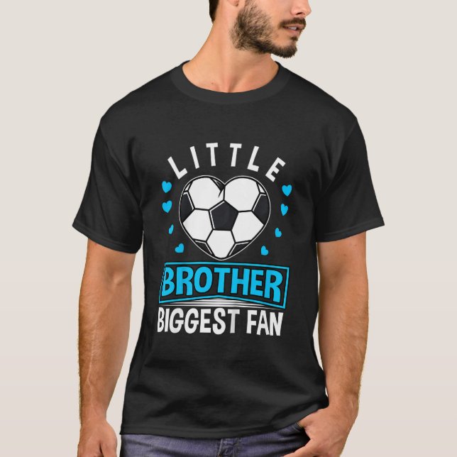 T-shirt Kids Little Brother Biggest Fan Soccer Brother (Devant)