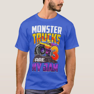 T-shirt Kids Monster Trucks Are My Jam 3rd Birthday Monste