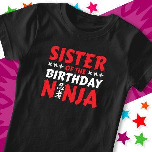 T-Shirt Kids Ninja Party Karate Soeur d'anniversaire Ninja