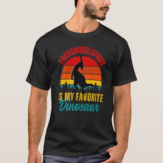 T-shirt Kids Parasaurolophus Is My Favorite Dinosaur Hadro (Devant)