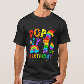 T-shirt Kids Pop It 1st Birthday 1 Year PopParty for