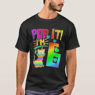 T-shirt Kids Pop It 6Th Birthday Girls Boys Six Years Old