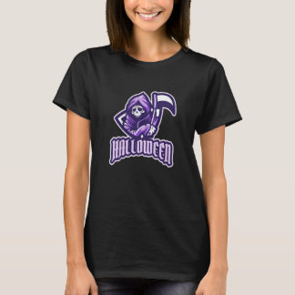 T-shirt Kids Purple Girls Halloween Halloween Grim Reaper