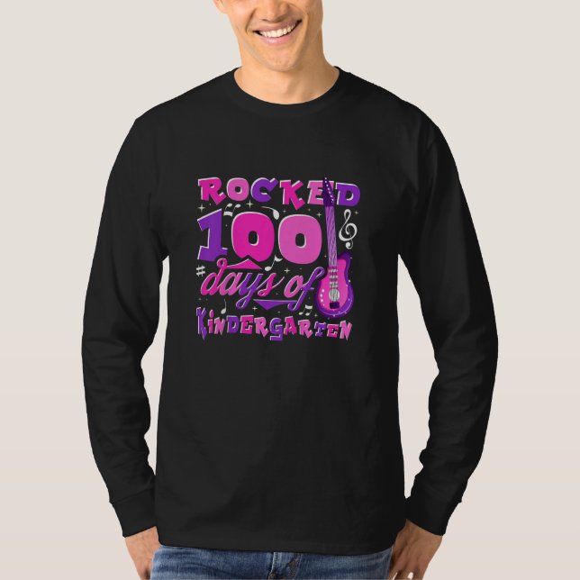 T-shirt Kids Rocked 100 Days Of Kindergarten (Devant)