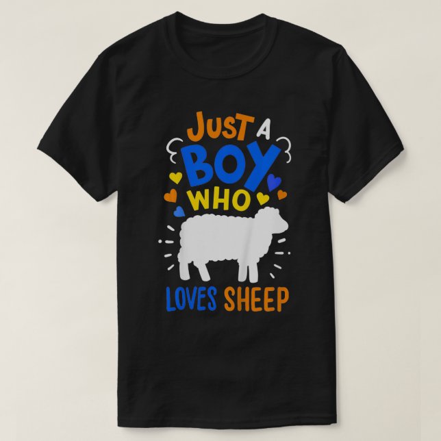 T-shirt Kids Sheep Just A Boy Who Loves Sheep Gift  (Design devant)