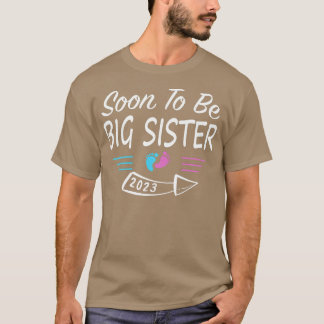 T-shirt Kids Soon To Be Big Sister 2023 Pregnancy Announc