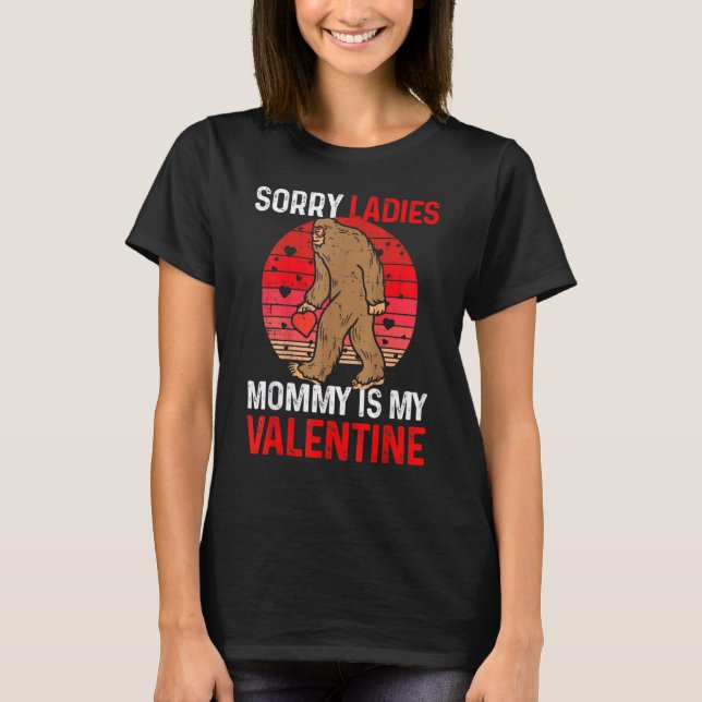 T-shirt Kids Sorry Ladies Mommy Is My Valentine Red Plaid  (Devant)