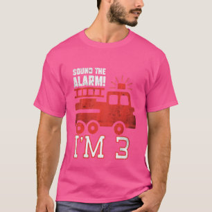 T-shirt Kids Sound The Alarm I'm 3 Anniversaire Ki