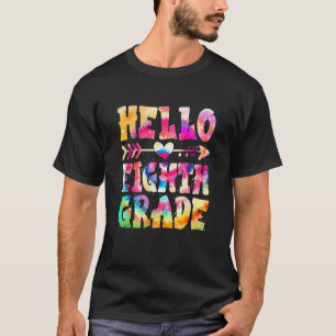 T-shirt Kids Tie Dye Bonjour 8e année Enseignant de 8e ann