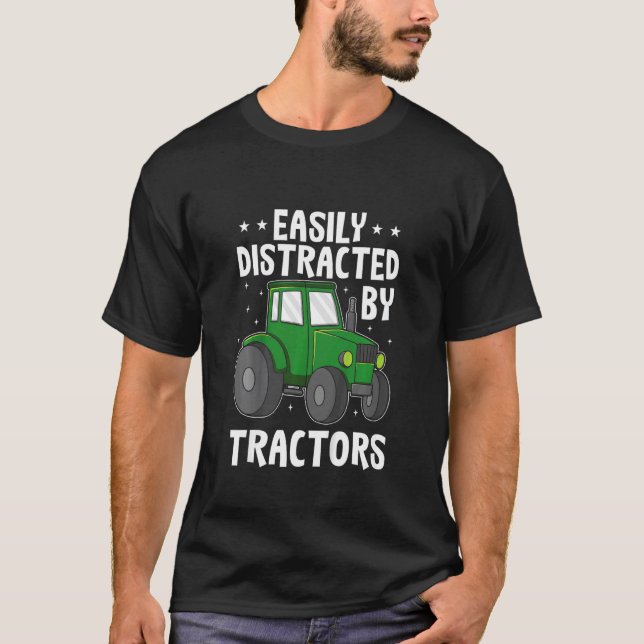 T-shirt Kids Tractor Kids Future Farmer Easily Distracted  (Devant)