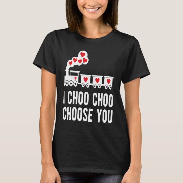 T-shirt Kids Valentine's Day Choo Choo Train Hearts for Bo (Devant)